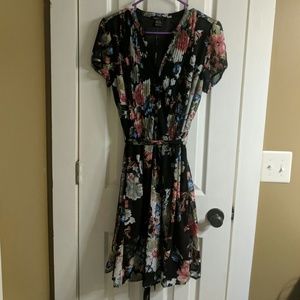 Black floral dress by Robert Louis